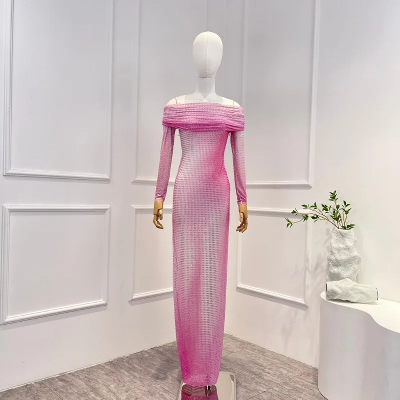 

Summer New Arrival 2023 Gradient Sequins Chest Wrapping Midi Dress for Women