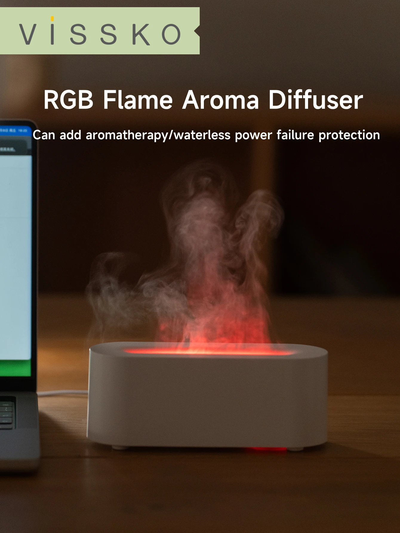 Ароматический диффузор Vissko RGB увлажнитель воздуха ультразвуковой аппарат для