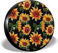 beautiful sunflowers pattern spare tire cover waterproof dust proof uv sun wheel tire cover fit