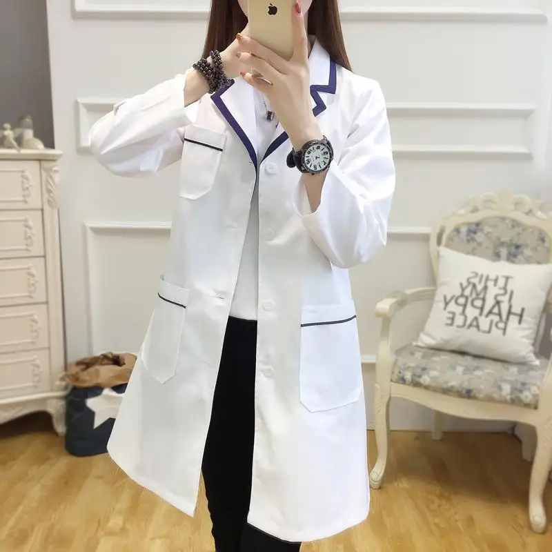 

Solid Color Slim Cotton Simple Anti-wrinkle Overalls Suit Beauty Salon Uniform Laboratory Pet Shop Scrub Overalls Suit