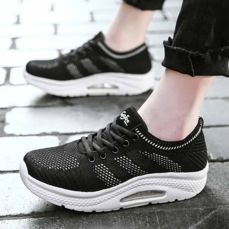 Women Casual Walking Shoes Fashion Breathable Mesh Platform Sneakers Vulcanized Shoes Chaussure Femme