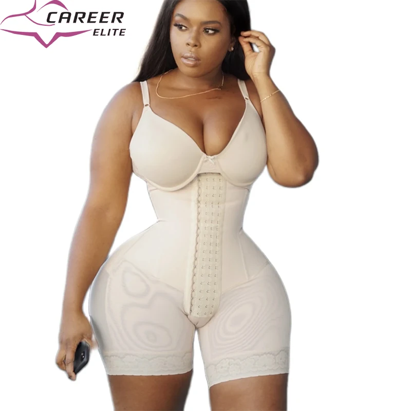 

Women's Strapless Breast Lifting Bodysuit Gusset Opening With Hooks Seamless Postpartum Underwear Fitness Body Shaper Corsets