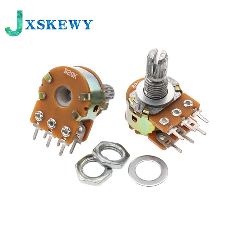 Усилитель 5 шт. WH148 B1K B2K B5K B10K B20K B50K B100K B500K 6 контактов двойной стерео-Потенциометр 1K