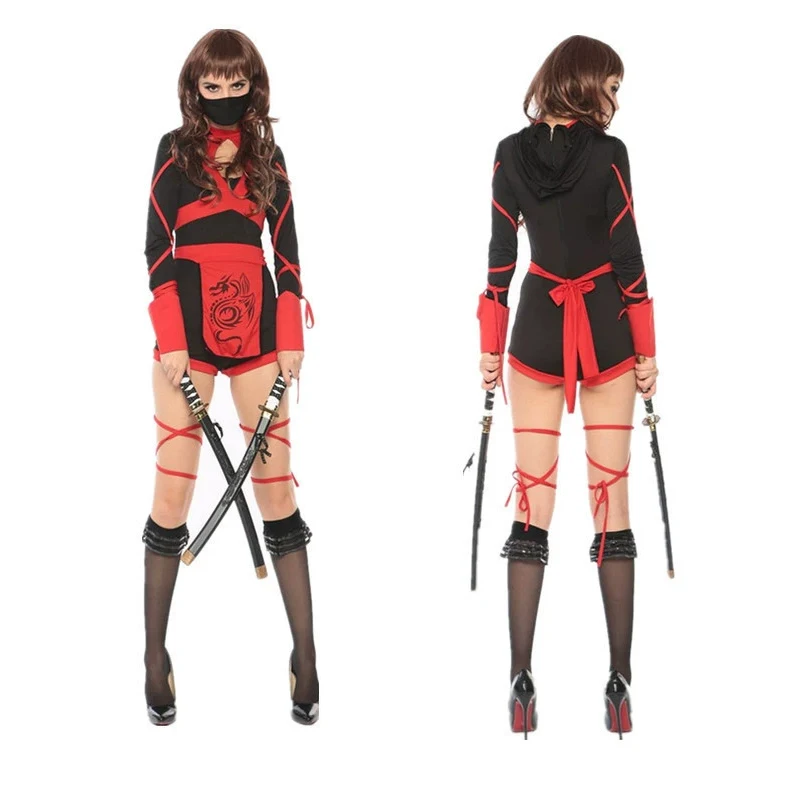 Японский костюм ниндзя на Хэллоуин самурая для косплея ролевых игр женский