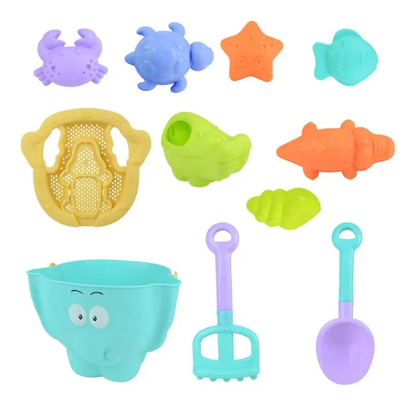 

10pcs Sand Beach Toys With Cute Animal Model For Baby Sand Mold Tool Sets Kids Bathing And Swimming Accessories Summer Game