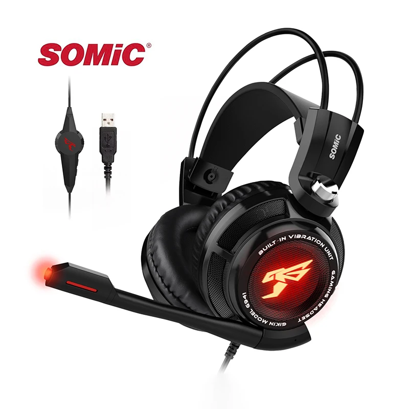 

SOMIC Gaming Headset 7.1 Sound Vibration Amplify Sound Headphone with Mic LED Light Earphone for PS5/PS4/PC/Laptop/Computer G941