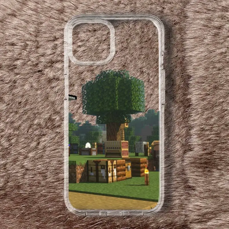 Game Mine C-Crafts Phone Case For iPhone 11 12 Mini 13 14 Pro XS Max X 8 7 6s Plus 5 SE XR Transparent Shell