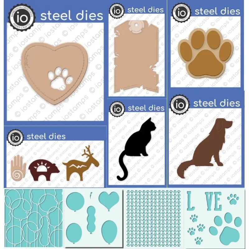 Трафарет в виде лапы любви руки олень кошка собака сердце эллипс следы животных