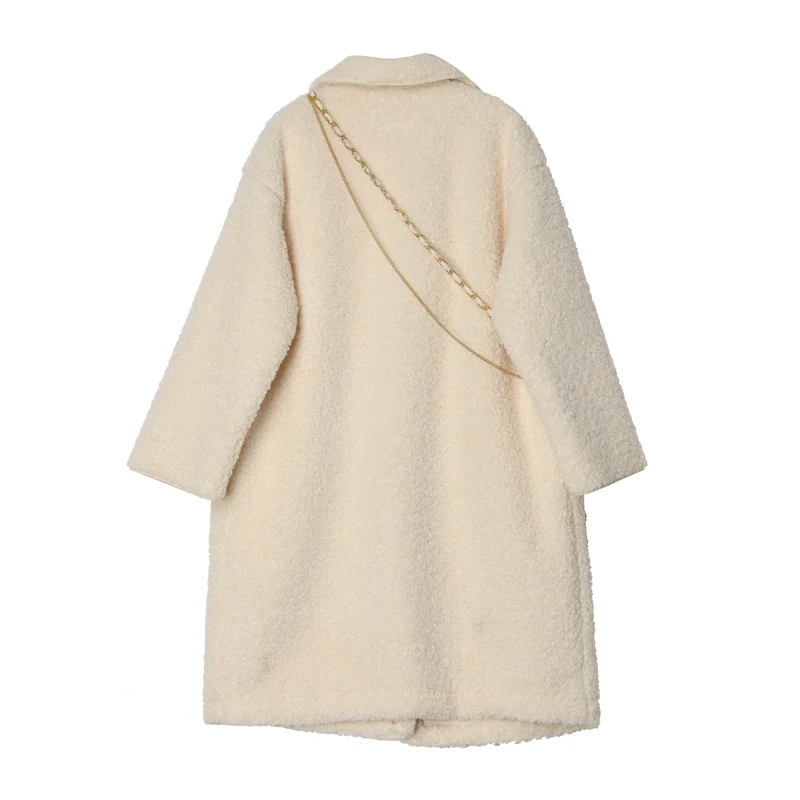 2021 Ladies Casual Blazer Coat Ladies Fashion Autumn and Winter Mid-length Double-breasted Solid Color Loose Notch Female Jacket