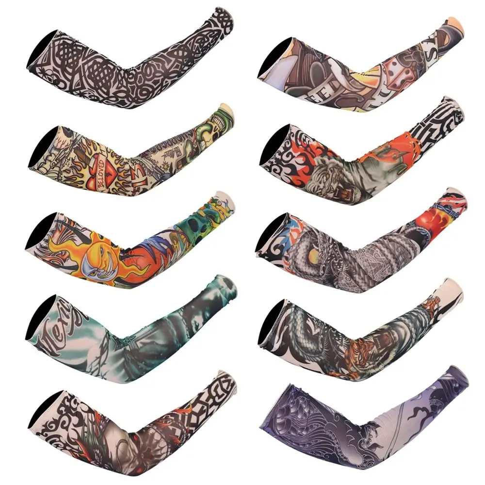 

Basketball Outdoor Sport UV Protection Summer Cooling Sun Protection Arm Cover Tattoo Arm Sleeves Flower Arm Sleeves