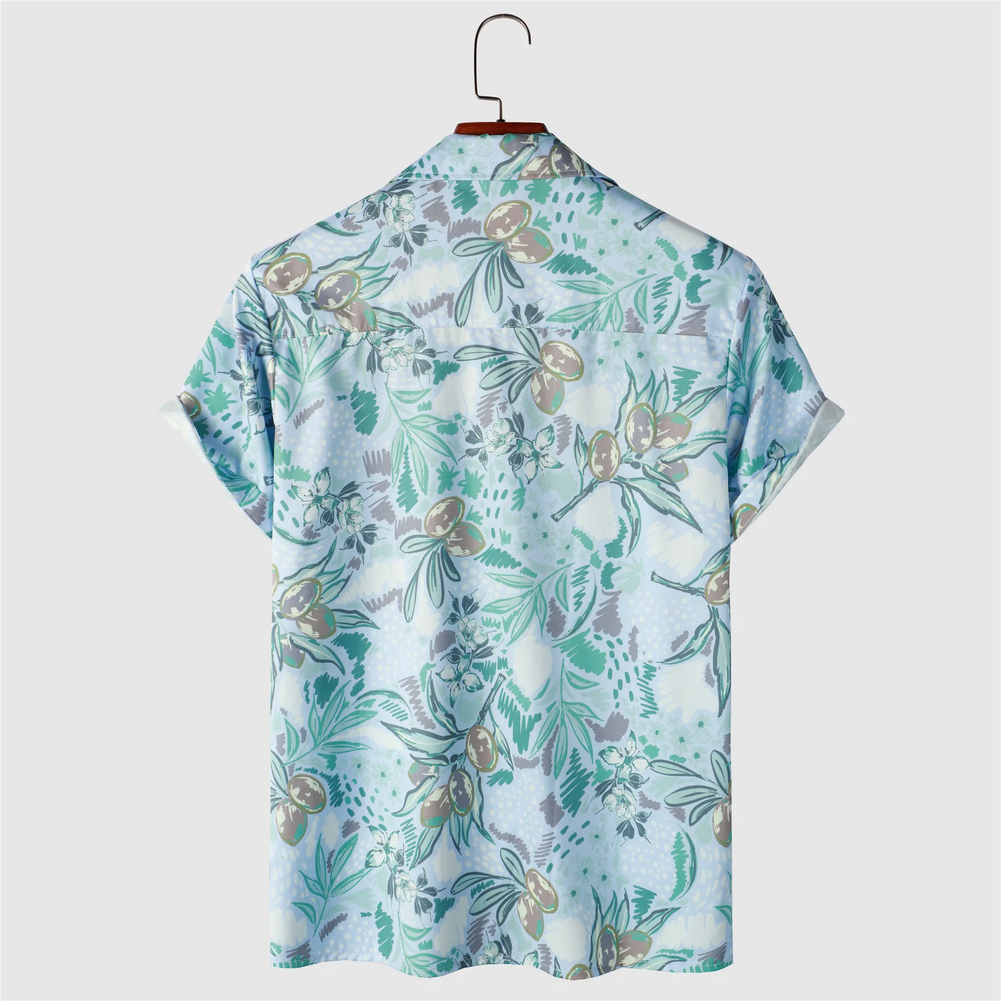 OSCN7 Casual Printed Short Sleeve Shirt Men Street 2022 Hawaii Beach Oversize Women Fashion Harujuku Shirts for Men 2209