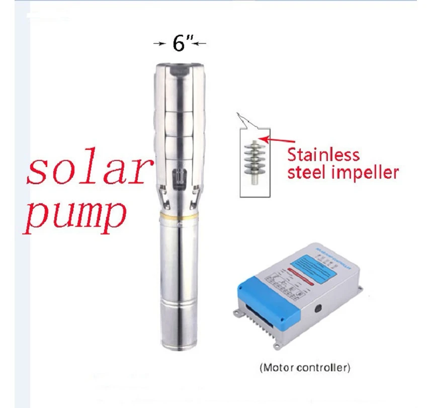 

AC380V/AC220V/DC216V 2200W Big Flow Borehole Submersible Solar Pump 6SPSC35/45-D216/2200