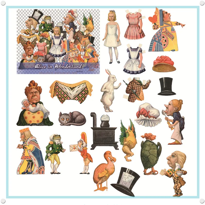 

23 шт., винтажные Мультяшные наклейки для рукоделия и скрапбукинга