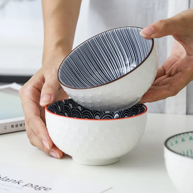 

Japanese Ceramic Bowls 12oz,for Ceramic Ramen Bowls for Noodle,Porcelain Bowls Pasta,Salad,Cereal,Soup&Microwave&Dishwasher Safe