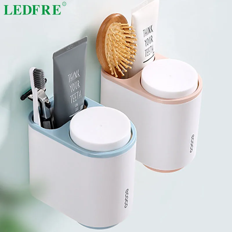 ledfre toothbrush holder toothpaste squeezer wall mounted for bathroom cup accessories set lf71098 free global shipping
