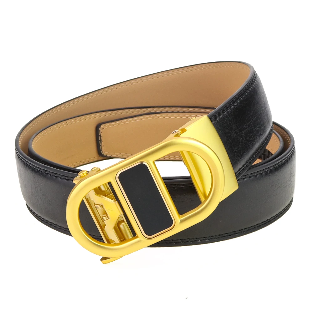 New Luxury Man Belt Automatic Buckle Genuine Leather Black Belts For Men Designer Male Belts strap