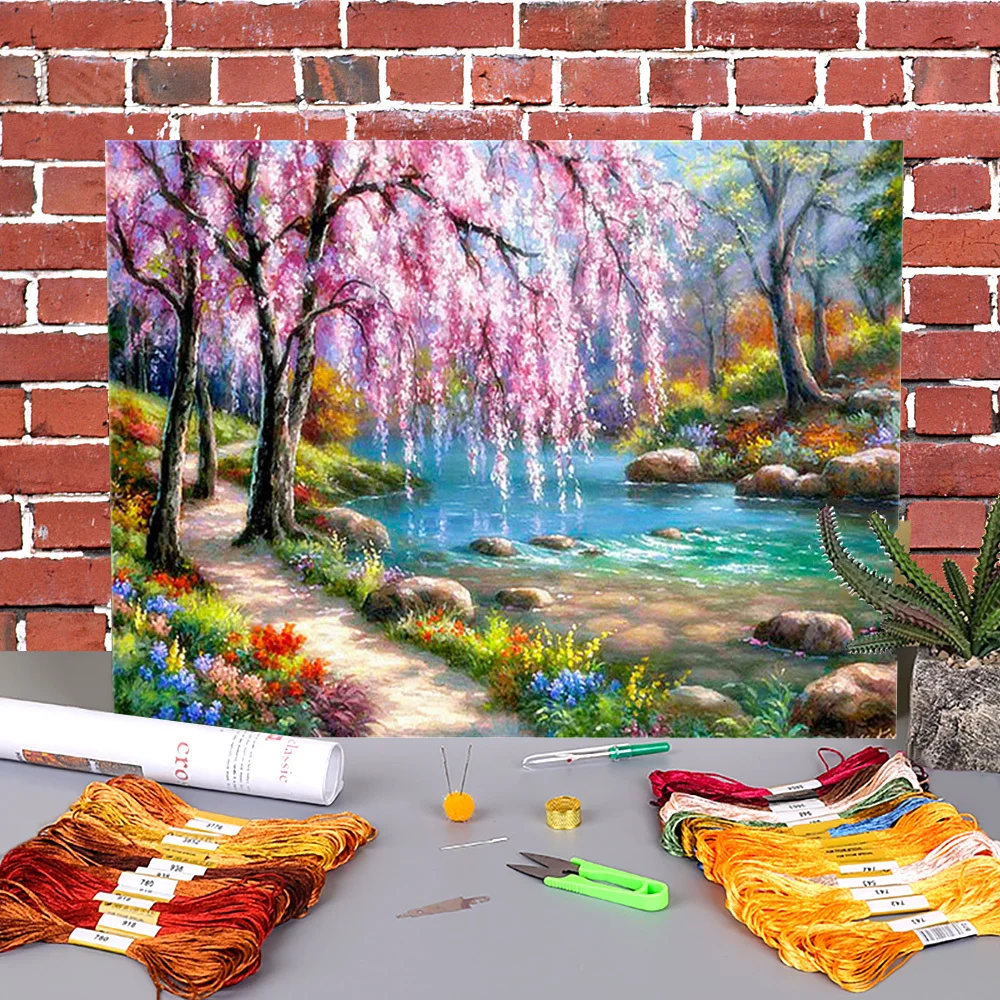 

Scenery Landscape Pre-Printed 11CT Cross-Stitch Full Kit Embroidery DMC Threads Craft Sewing Hobby Handiwork Sales Mulina