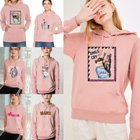 women hoodies pink color mom print harajuku korean sweatshirts female long sleeve hooded streetwear casual top pullover mom gift