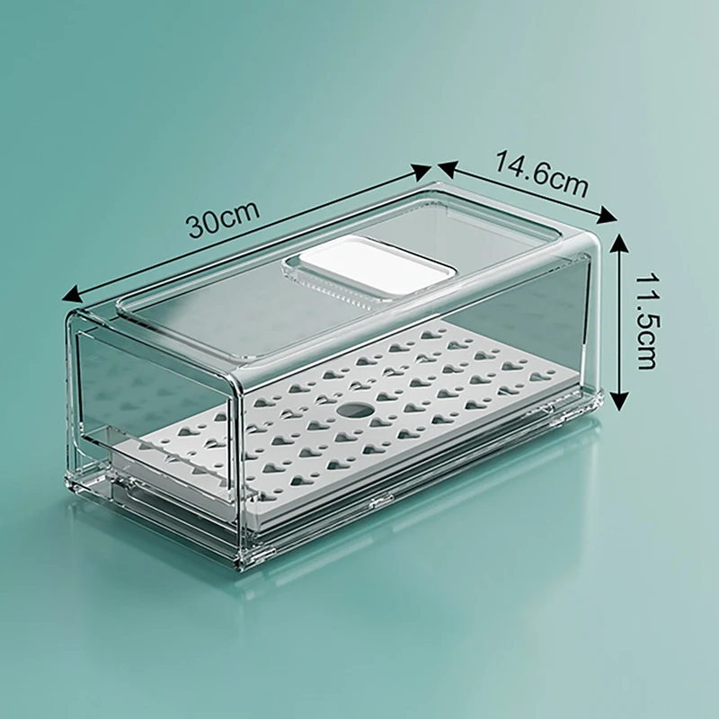 

Drawer Refrigerator Storage Box Fruit Transparent Organizer Bins Vegetable Meat Freezer Fridge Stackable Kitchen Items