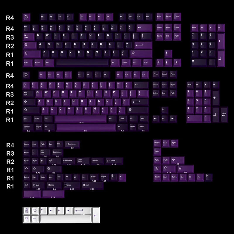 

Колпачки для клавиш GMk, 1 комплект, колпачки для клавиш Aifei, колпачки для клавиш с двумя выстрелами, колпачки для клавиш с профилем вишни для механической клавиатуры MX Switch