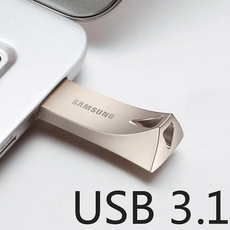 Samsung USB 3.1 Высокоскоростной флэш-накопитель 256 ГБ 64 128 512 г Крошечное металлическое