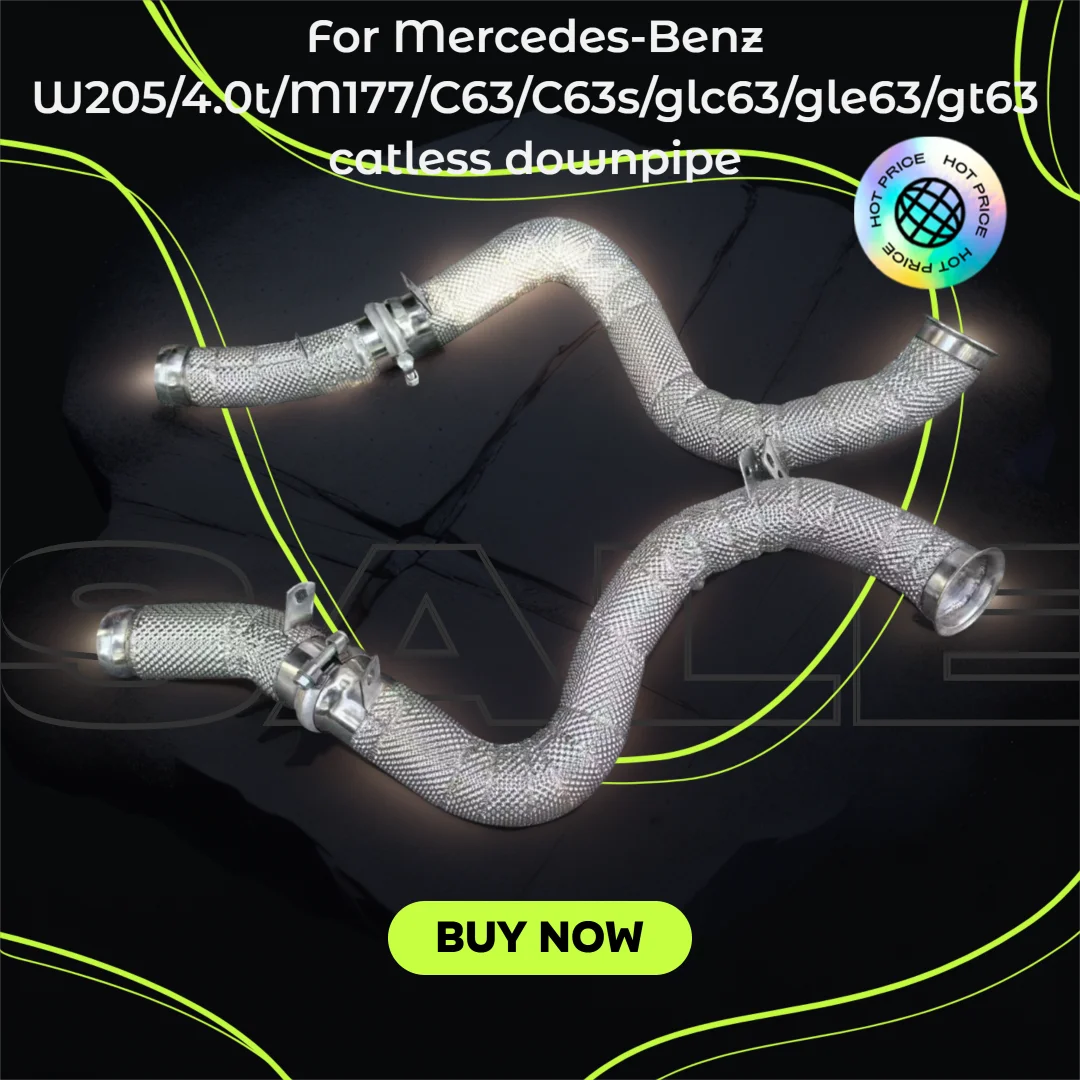 Фото Для Mercedes-Benz W205/4.0t безшатовая водосточная труба M177/C63/C63s/glc63/gle63/gt63 неблокированный каталитический преобразователь №2