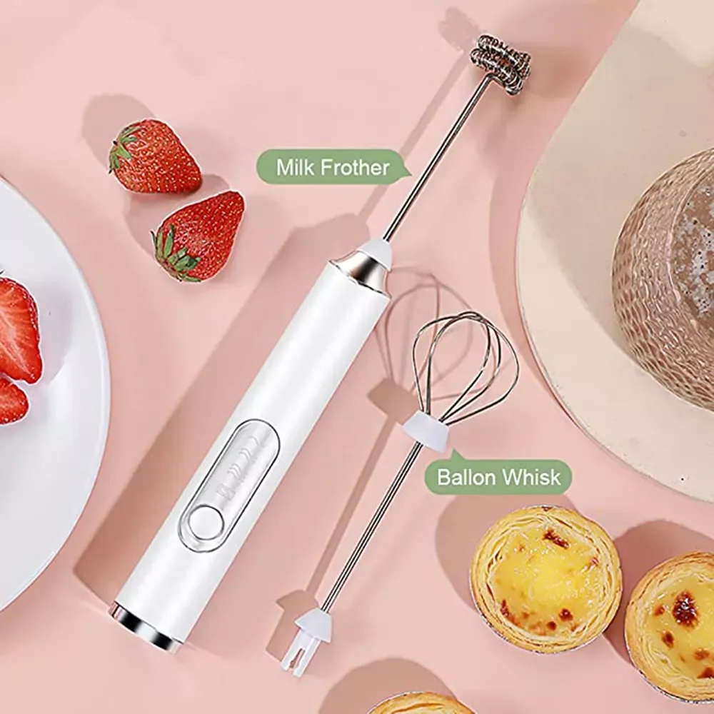 

Handheld Electric Milk Frother Whisk Egg Beater USB Rechargeable Coffee Blender Household Milk Shaker Mixer Foamer Food Blender