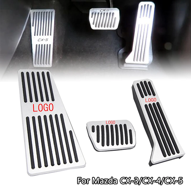 

Для Mazda CX-3/CX-4/CX-5, подставка для ног, педаль, алюминиевые автомобильные аксессуары, акселератор, топливный тормоз, Clucth, накладка на педаль с ло...