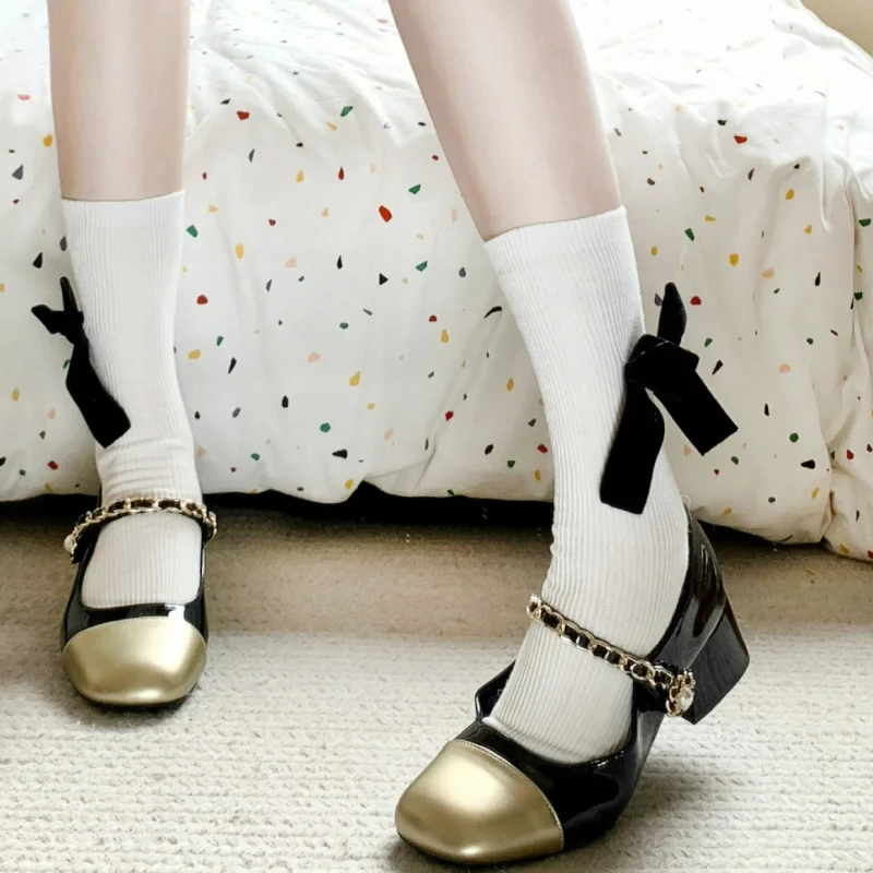 Кружевные средние и короткие носки Sweet Auricularia женские весенне-летние тонкие