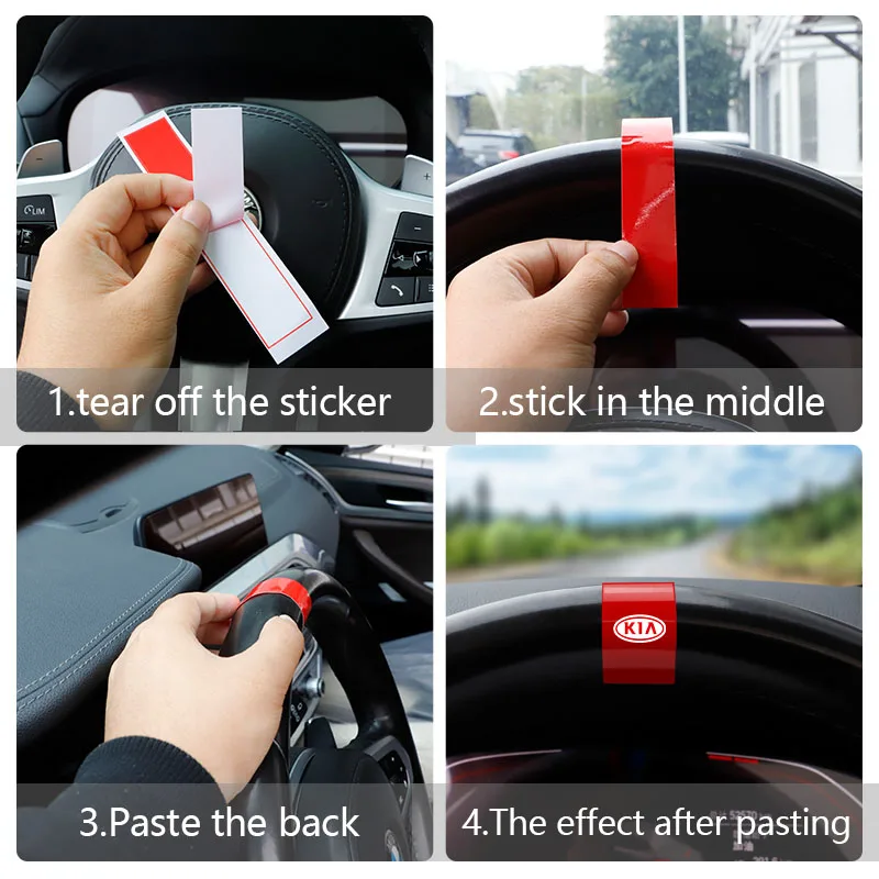 Автомобильный значок красный цвет наклейки на рулевое колесо аксессуары для Kia Rio