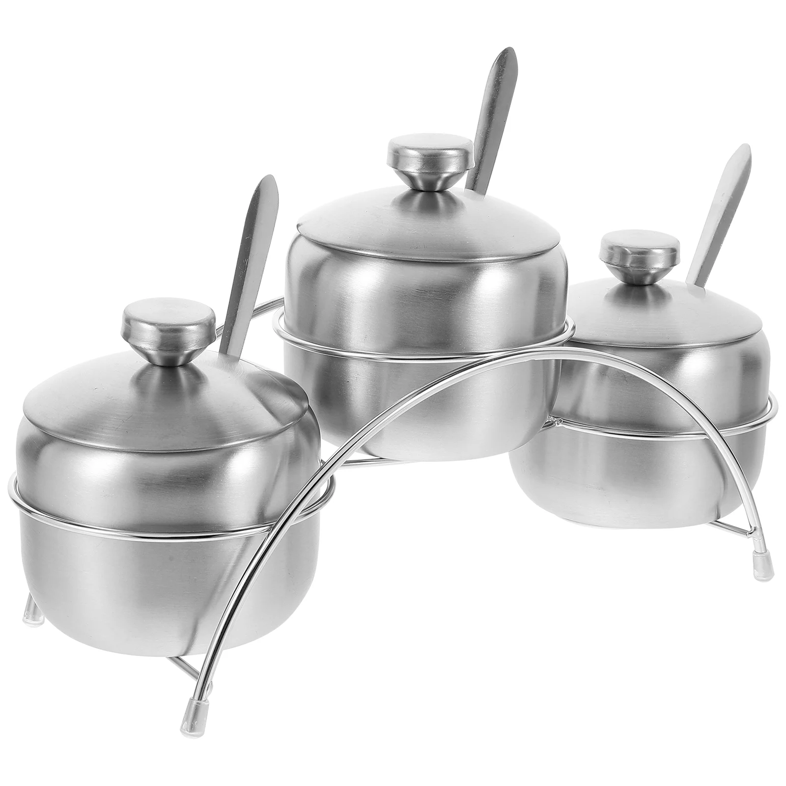 

Stainless Steel Storage Containers Metal Seasoning Pot Condiment Bottles Jars Kitchen