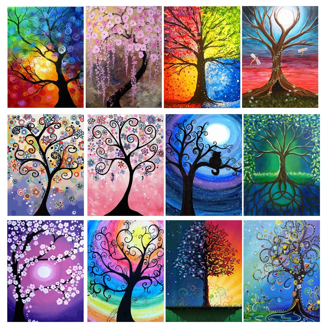 

Art Tree of Life Scenery 5D Full Diamond Painting Mosaic Cross Stitch Embroidery Decoration Birthday Best Gift Home Accessories