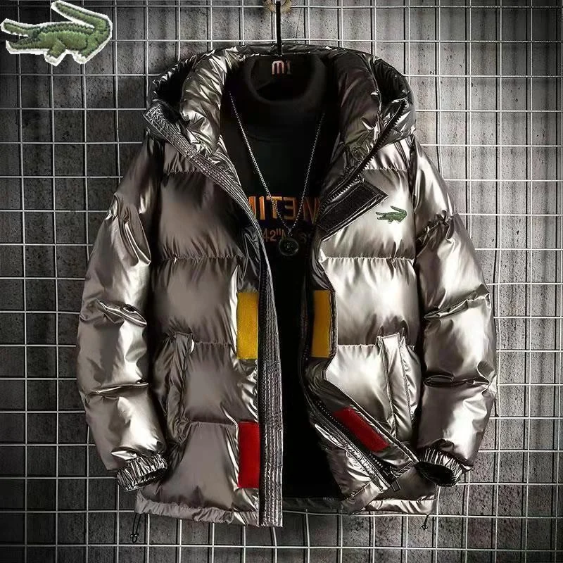 Embroidery CARTELO Winter Glossy Bomber Jacket Cotton-Padded Clothes Men Waterproof Parkas Fashion Korean Streetwear Zip Up Coat