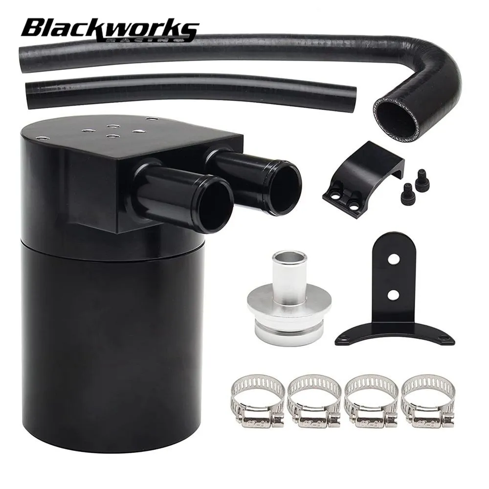 

Black Reservior Oil Catch Can Reservoir Tank Kit with Silicone Radiator Hose for BMW N20 / N26 OCC-1032-BK