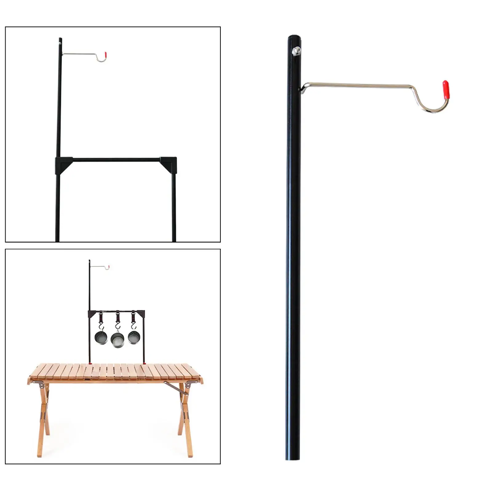 

Portable Camping Folding Lamp Pole, Lightweight Aluminum Lantern Stand Outdoor Lamp Post Stand for Picnic, Fishing, Garden BBQ