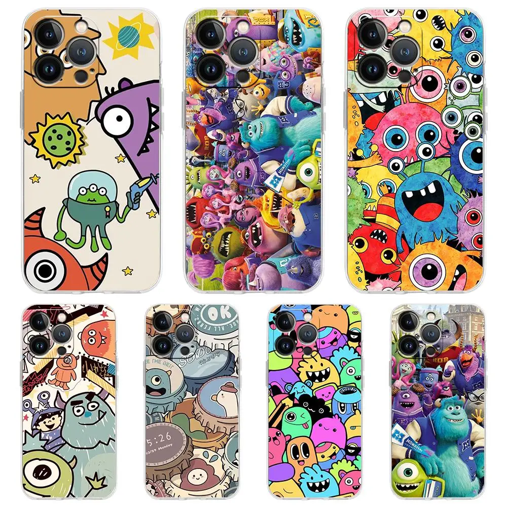 

Чехол с милыми монстрами для iPhone 13 12 Pro Max, прозрачный мягкий чехол для iPhone 11 Pro Max 7 8 Plus X XS XR SE2020, чехол-накладка
