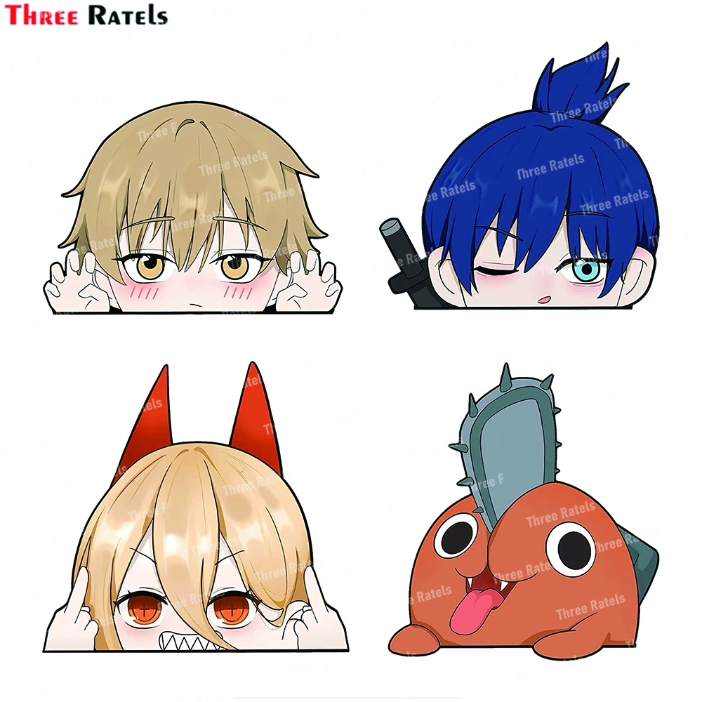 

Автомобильные аниме наклейки и наклейки Three Ratels J214 для бензопилы, виниловые JDM автомобильные аксессуары