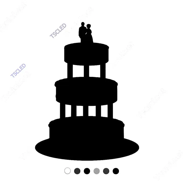 

Three Layer Formed Bride Groom Cake Sticker 15cm