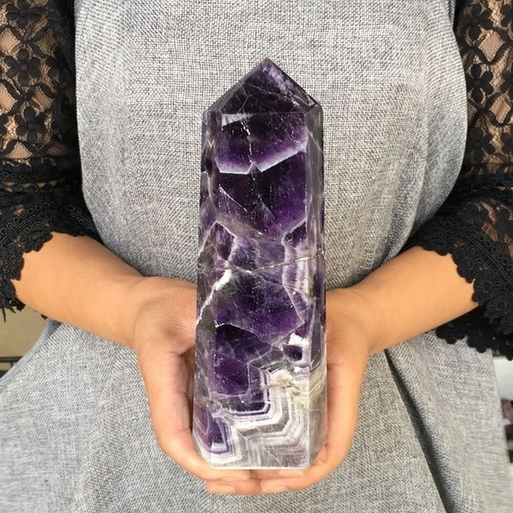 

Натуральный Аметист, кварц, обелиск, Хрустальная палочка, точечное лечение, 1 шт.