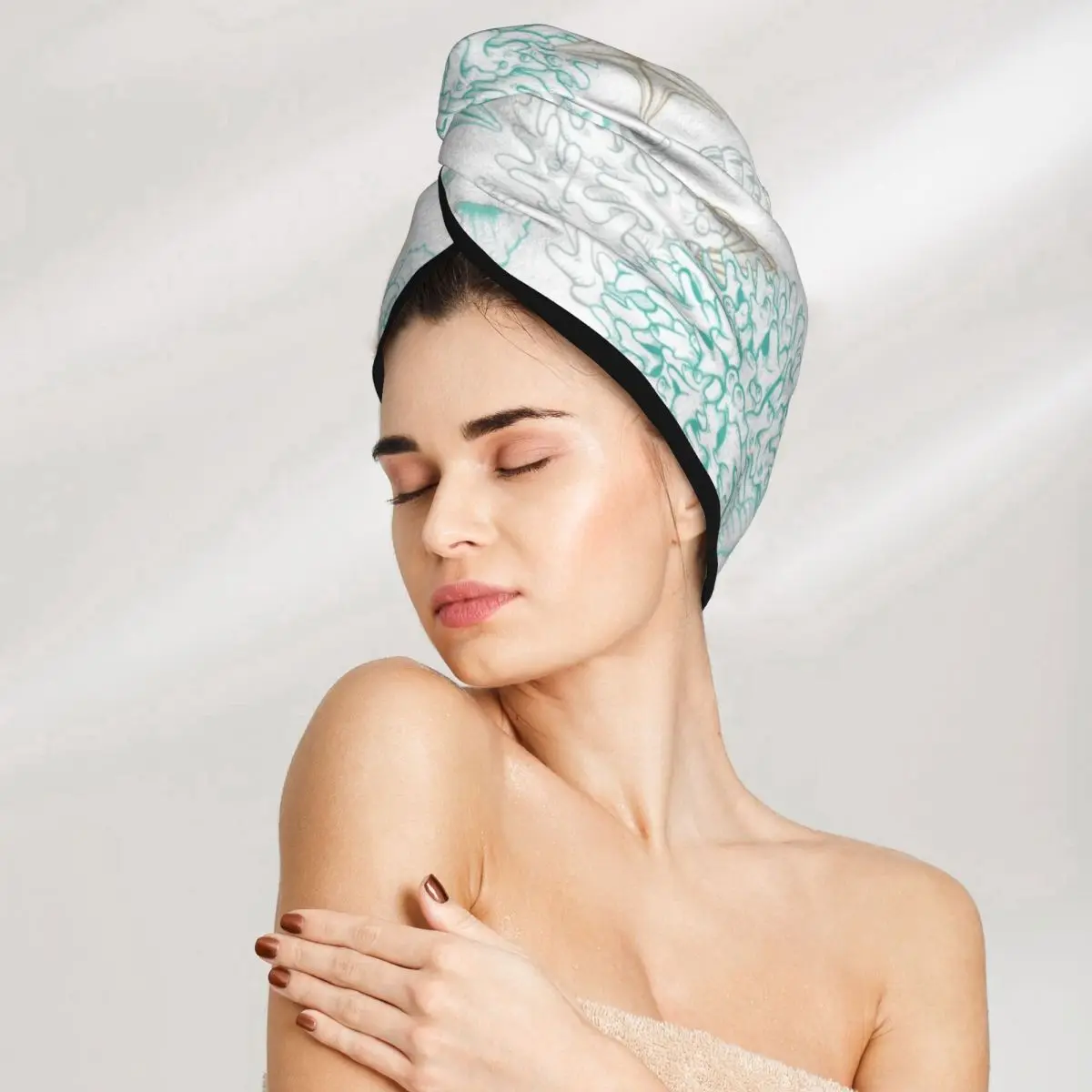 Cap Hat Bath Microfibertowel Cap Absorption Turban