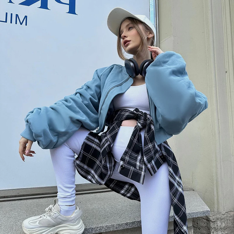 Повседневная бейсбольная форма с хлопковой подкладкой женская короткая куртка