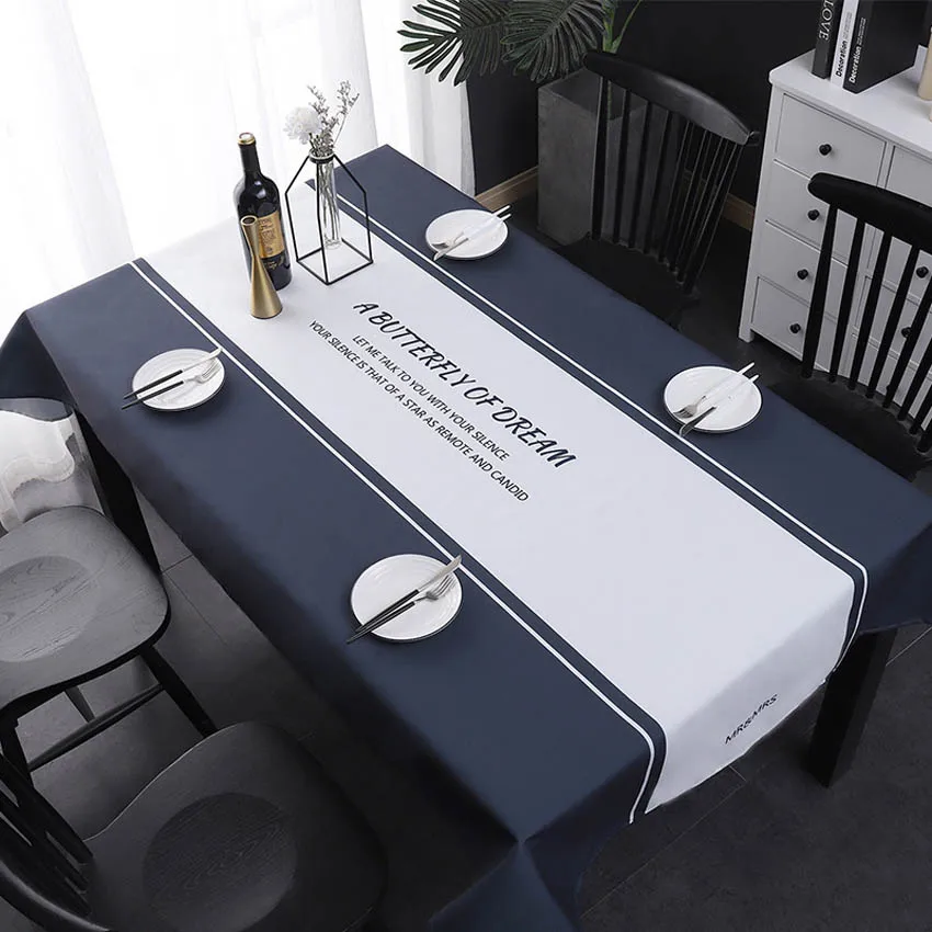 

Modern Simple Style Striped Tablecloths Living Room Table Decoration Rectangular Waterproof and Oil-proof Tablecloth Manteles