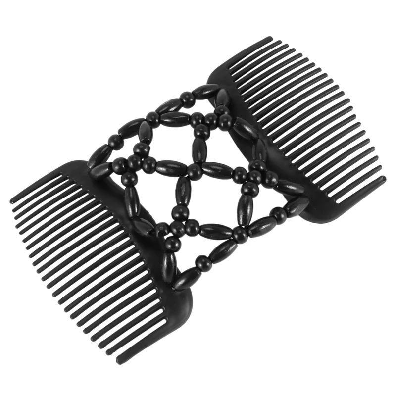 

Double Beaded Hair Magic Comb Clip Beads Elasticity Hairpin Stretchy Hair Combs For Women Hair Accessories