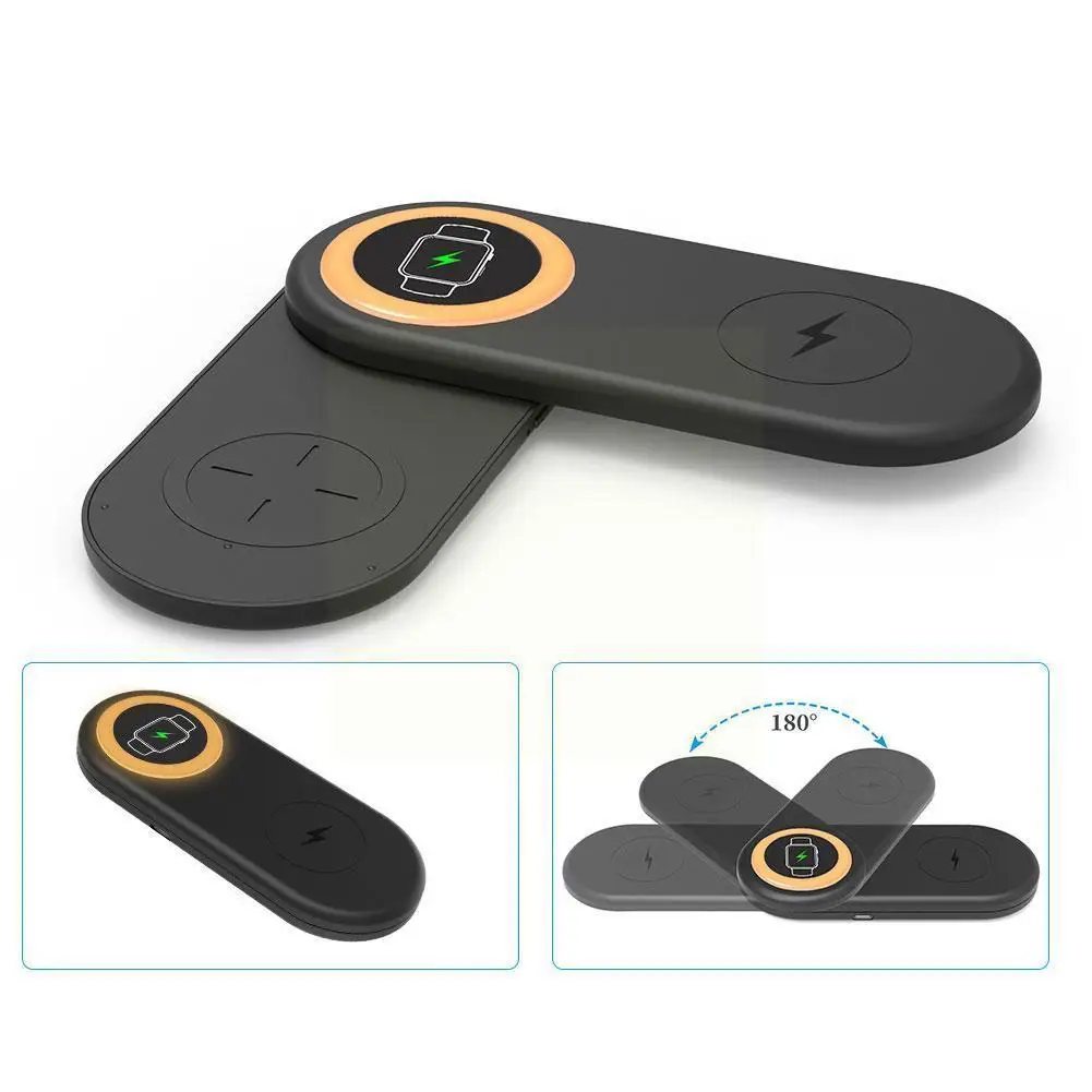 

3 In 1 10w Triple Qi Wireless Charger For S10 S9 S8 Fast Charging Dock Station Pad Usb C For 11 Pro Xs Z6c6