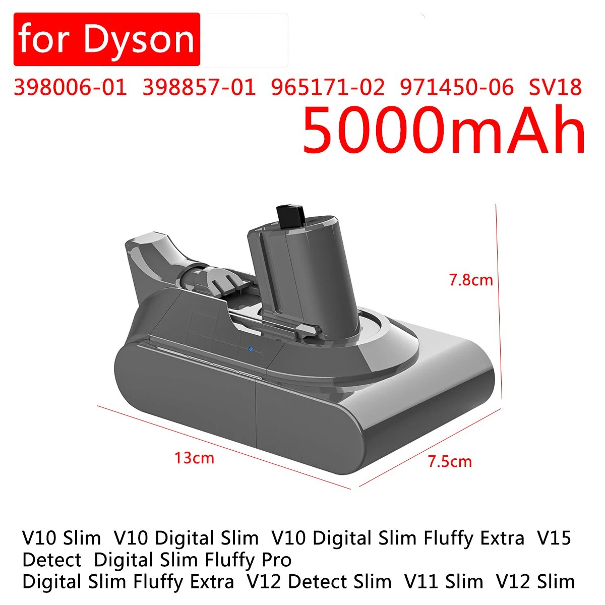 Фото для аккумулятора Dyson V11 для Dyson 398006 -01 398857 -01 965171 -02 971450 -06 SV18 V10 Slim Digital Fluffy Extra V15 Detect Extra №1