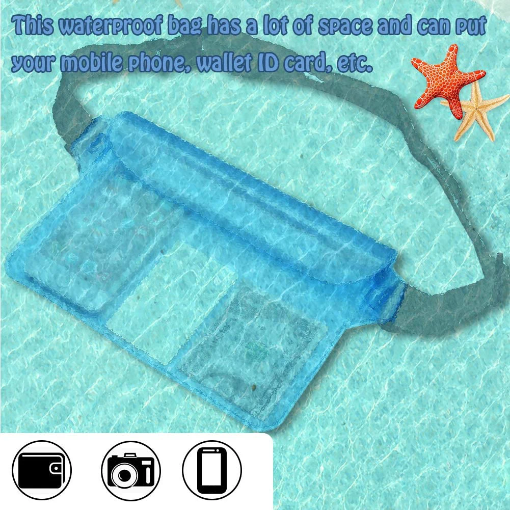 

Three Layers Waterproof Waist Bag Fanny Pack Beach Swimming Pouch Phone Wallet for Family Outdoor Swimming Accessories