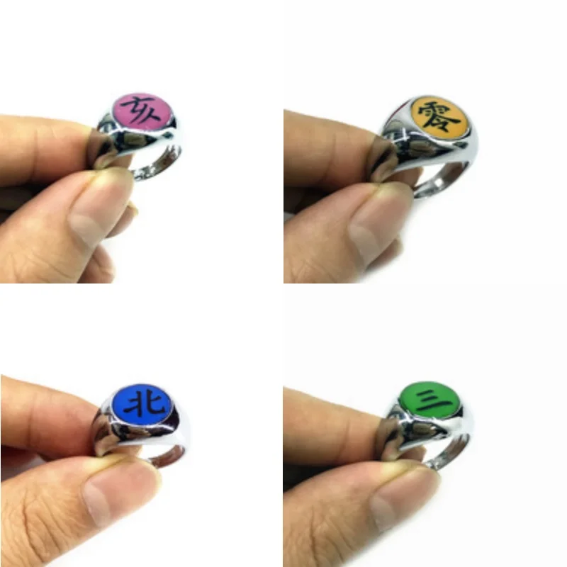Аниме Фигурка крутое кольцо Наруто косплей реквизит с логотипом Kanji ювелирные