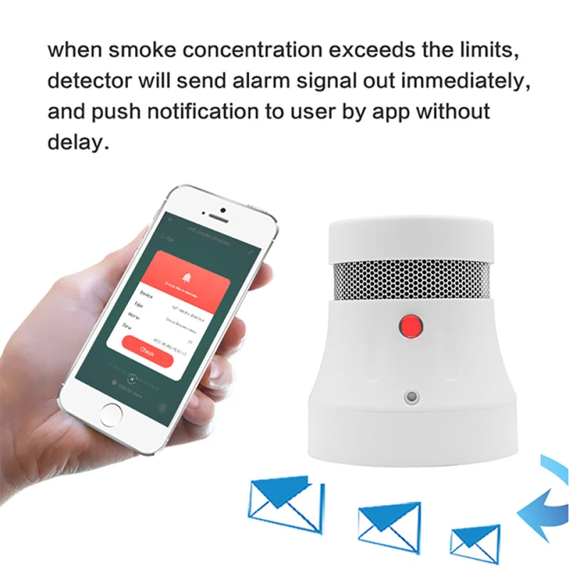 

Remote Monitoring Smoke Detector Smoke Alarm Fire Protection Sensitive Smart Life/tuya App Uya App Smoke Alarm Fire Protection