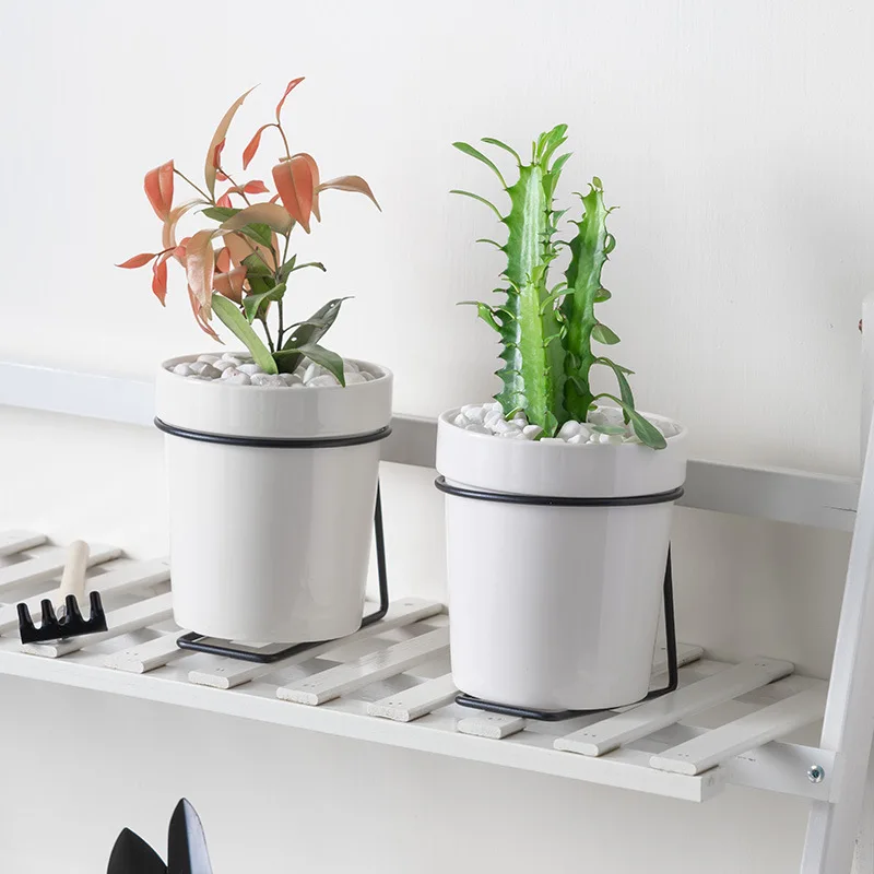 

Simple ceramic flower pot wall hanging bonsai flower pot plant hanging pot home office planting supplies