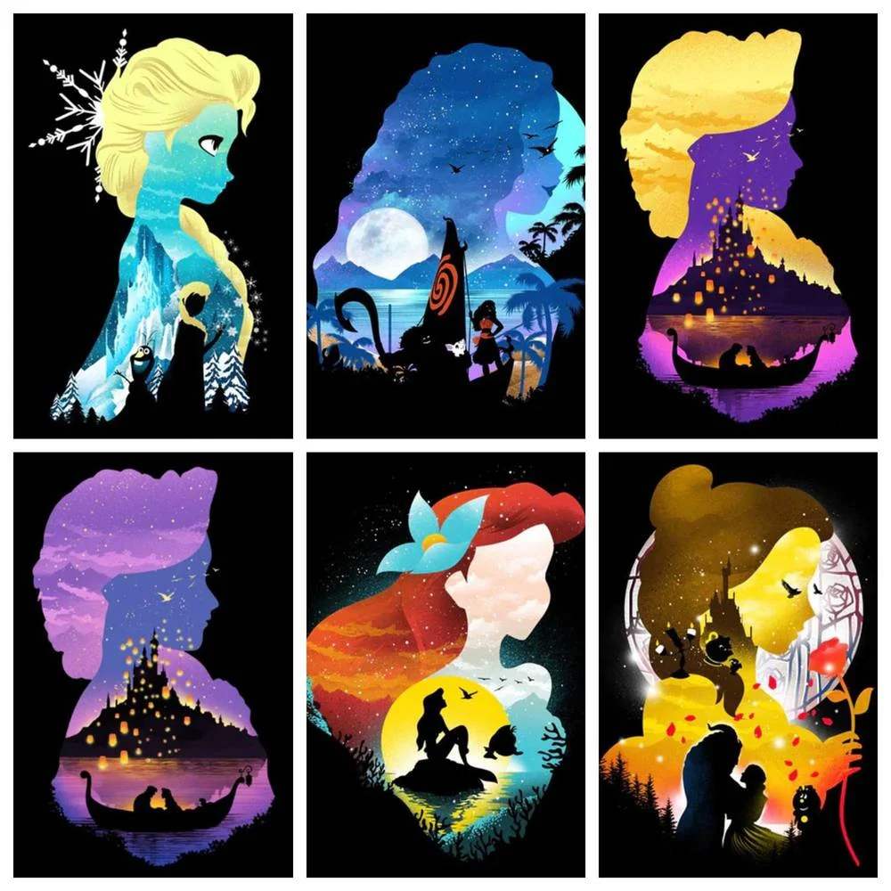 

Набор для алмазной вышивки «сделай сам» Disney 5D, мультяшный пейзаж принцессы, детские подарки ручной работы, украшение для стен дома